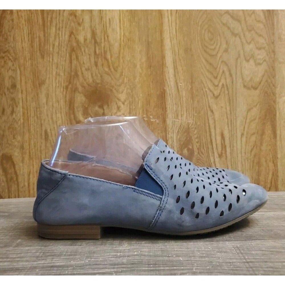 Earth Origins Rocco Perforated Slip On Loafers Womens Size 7.5 Blue